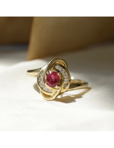 Bague croisillon rubis et diamants Faites des économies