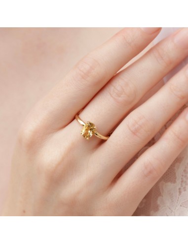 Bague solitaire citrine Véritable concentré