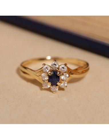 Bague marguerite pierre bleue Venez acheter