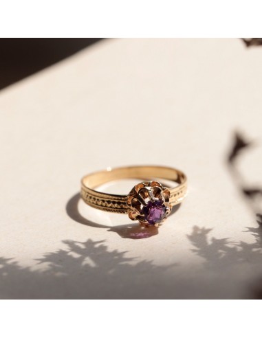 Bague vintage solitaire améthyste online