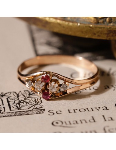 Bague ancienne diamants rubis pas chere