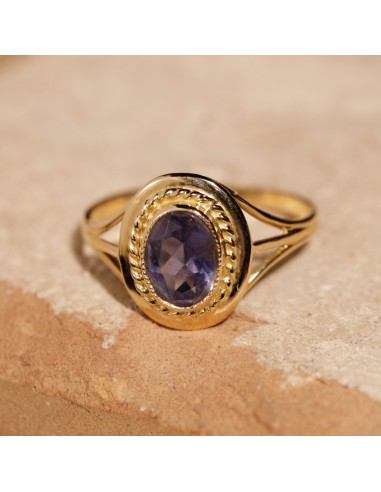 Bague vintage pierre bleue sertie clos vente chaude votre 