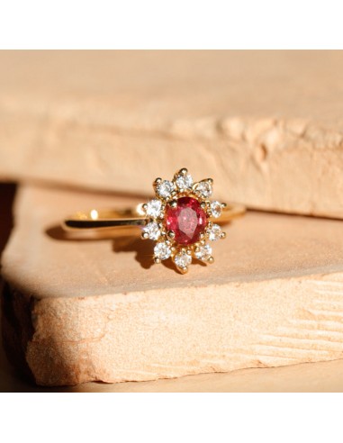 Bague marguerite rubis diamants Toutes les collections ici