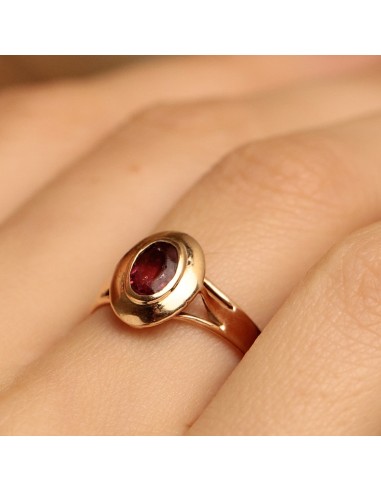 Bague ancienne pierre rouge grenat de France