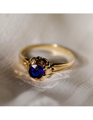 Bague solitaire couronne pierre bleue en ligne des produits 