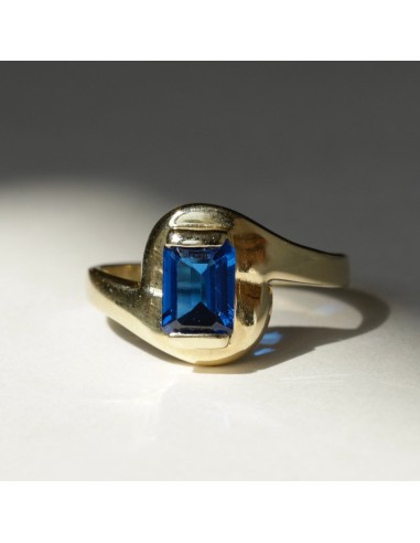 Bague pierre bleue or 14 carats 2 - 3 jours ouvrés.