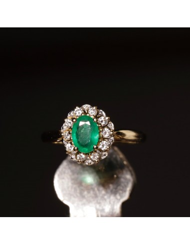 Bague marguerite émeraude diamants d'Europe débarque