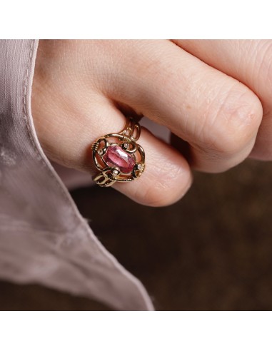 Bague ancienne tourmaline rose entrelacs acheter en ligne