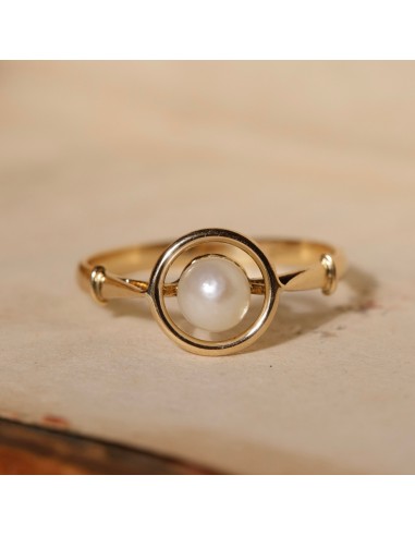 Bague solitaire perle cercle ajouré en ligne des produits 