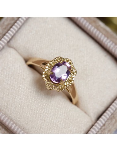 Bague fleur vintage améthyste En savoir plus