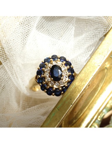 Bague marguerite diamants et saphirs pas cher chine