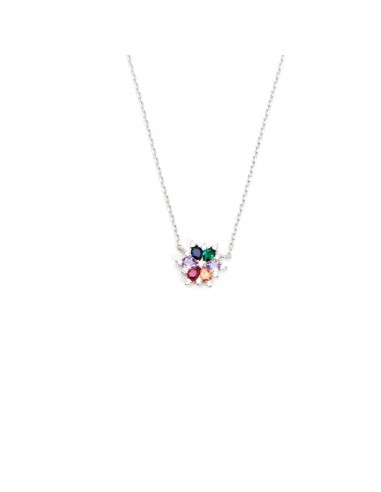 COLLIER FLEUR RAINBOW de pas cher