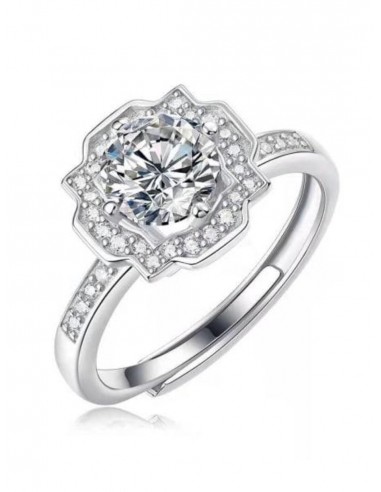 BAGUE  MOISSANITE MELISSA ART DÉCO le des métaux précieux