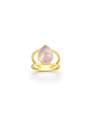 BAGUE LÉA QUARTZ ROSE Paris Déstockage Promo