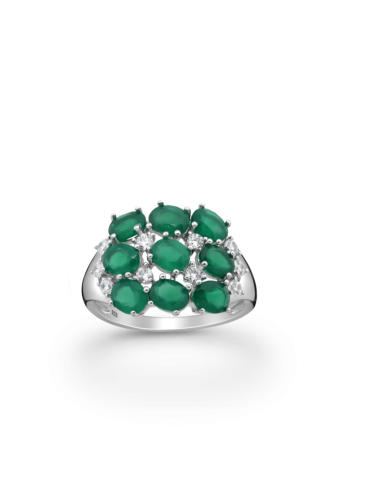 BAGUE ÉCUME AGATE VERTE En savoir plus