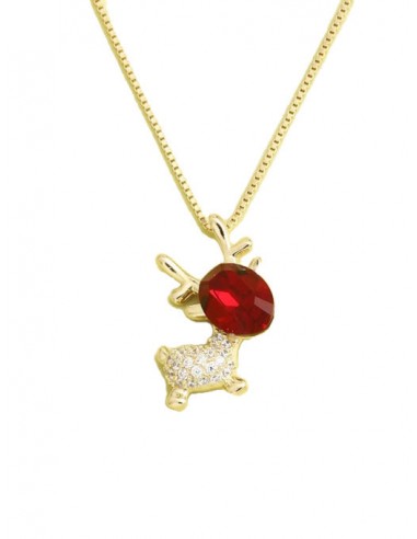 COLLIER BICHE ROUGE livraison gratuite