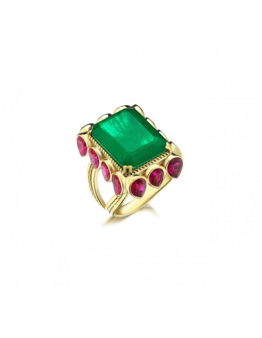 BAGUE ÉDITH VERT/ROUGE pas cheres