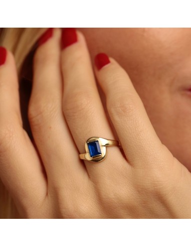 Bague pierre bleue or 14 carats france