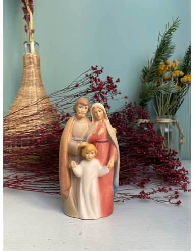 Sainte Famille en bois peint 12cm Le MVP de beaucoup